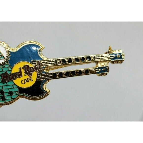 Myrtle Beach Hard Rock Café Guitar Pin Double Neck "Pyramid" Collectible - Picture 6 of 12